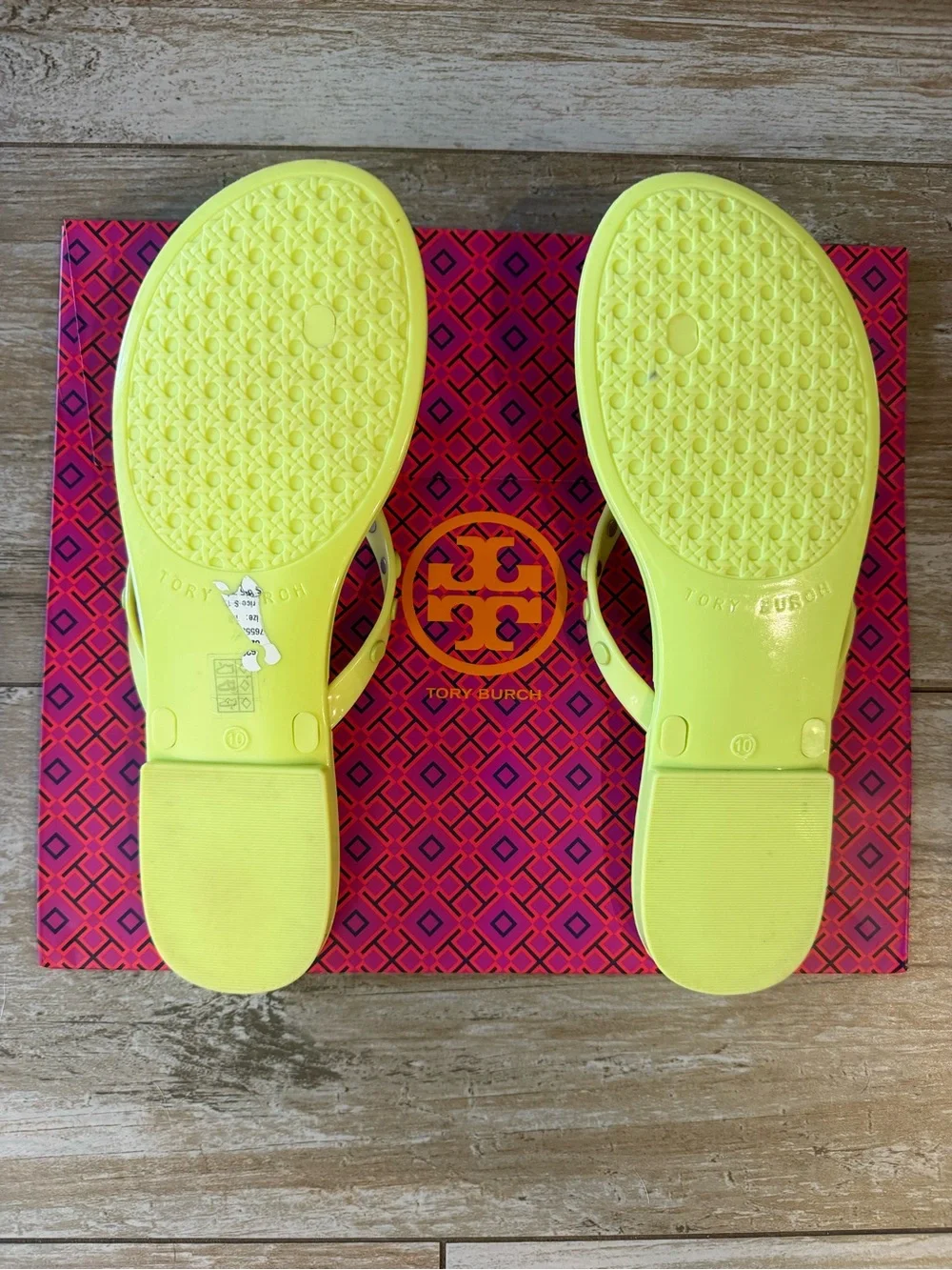 Tory Burch Jelly Logo Flip Sandals 🍋 Lime Sherbet